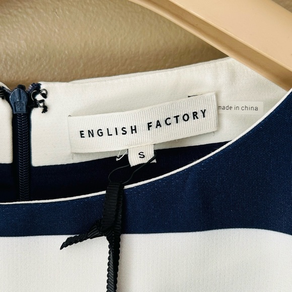 English Factory Navy and White Striped Mini Dress - Picture 5 of 5